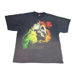 Vintage Y2K Bob Marley T-Shirt 1X Faded Black Distressed